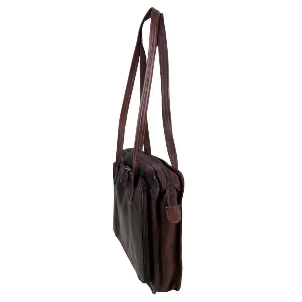 TIGNANELLO BROWN GENUINE LEATHER SHOULDER BAG BUSINESS TOTE HANDBAG HOBO PURSE